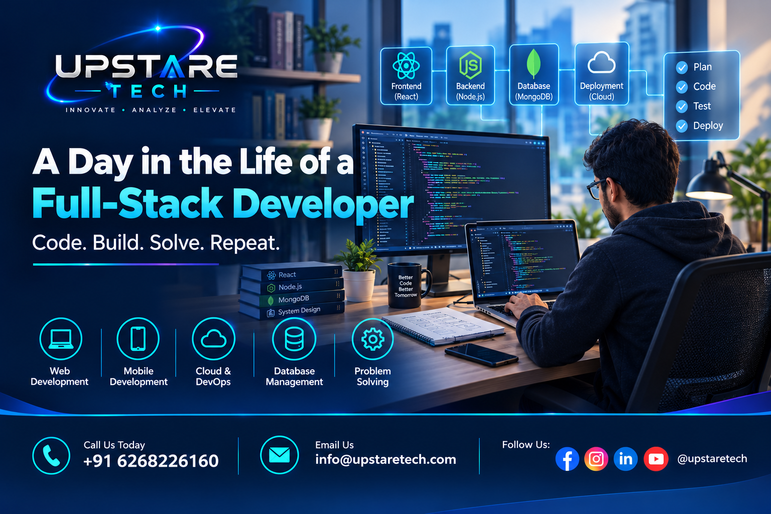 Behind the Code: A Day in the Life of a Full-Stack Developer at Upstare Tech